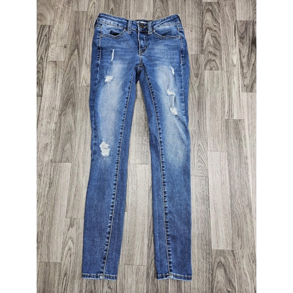SO Ultimate Jegging Jeans Womens 1/25 Distressed Low Rise Skinny Denim